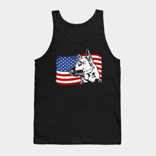 Proud Belgian Malinois American Flag patriotic gift K9 dog Tank Top